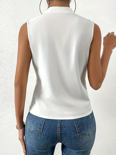 Cebulska – Elegante Ärmellos Surplice Bluse