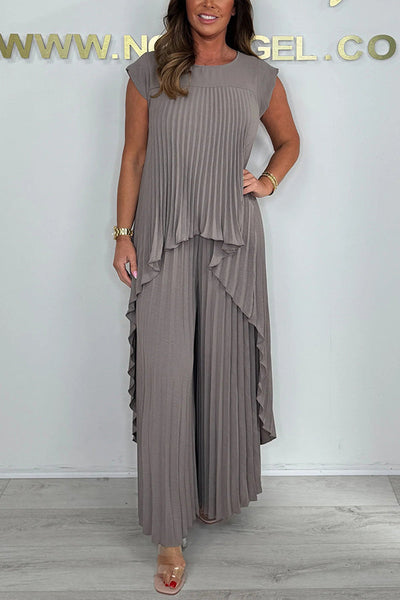 Blithe – Plissiertes Midi Oberteil Und Weit Geschnittene Hose