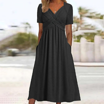 Layla – Elegantes Midikleid mit Bauchkaschierung