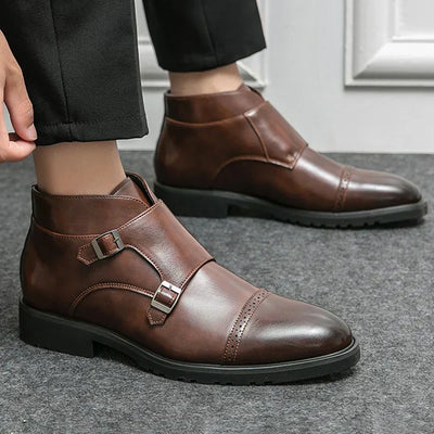 Parker | Leder Doppel-Monk-strap Stiefel