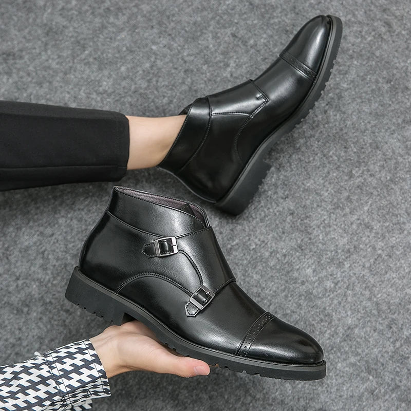 Parker | Leder Doppel-Monk-strap Stiefel