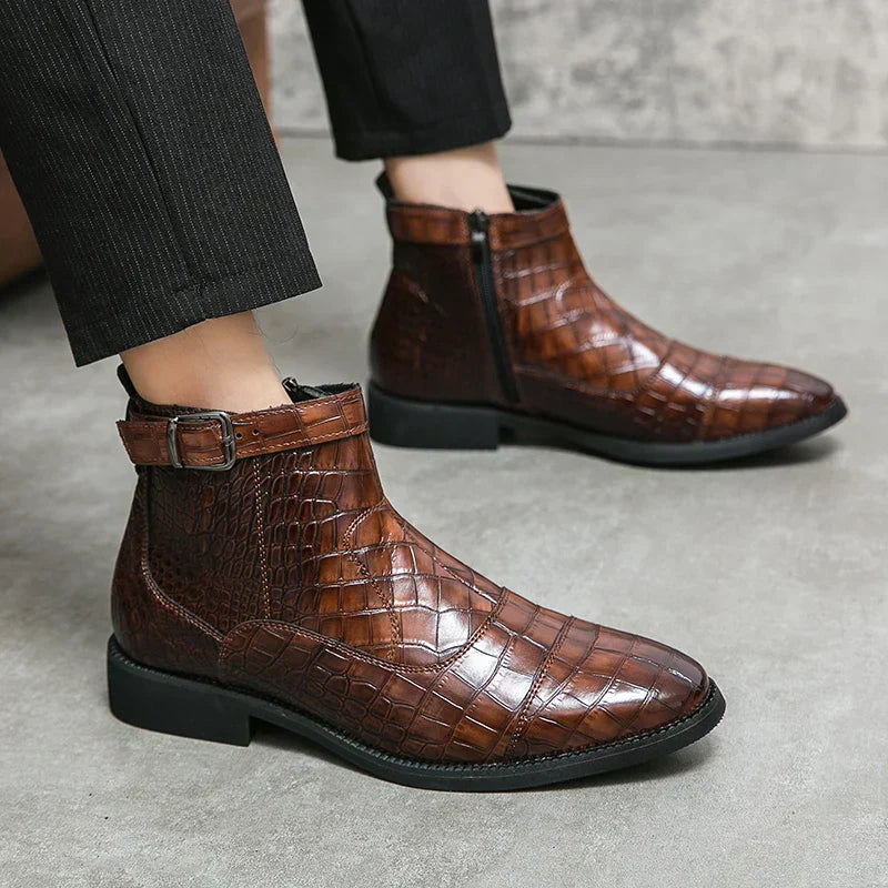 Dylan | Stiefeletten mit Schnalle aus leder
