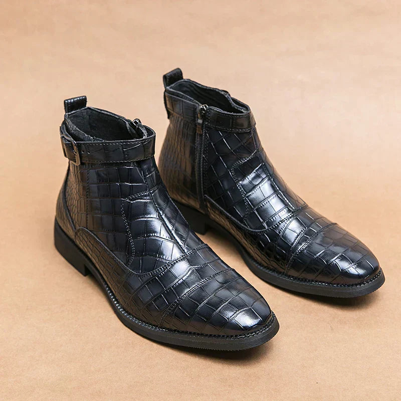 Dylan | Stiefeletten mit Schnalle aus leder
