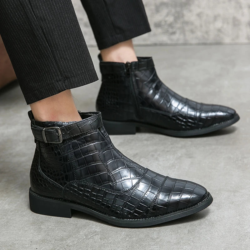 Dylan | Stiefeletten mit Schnalle aus leder