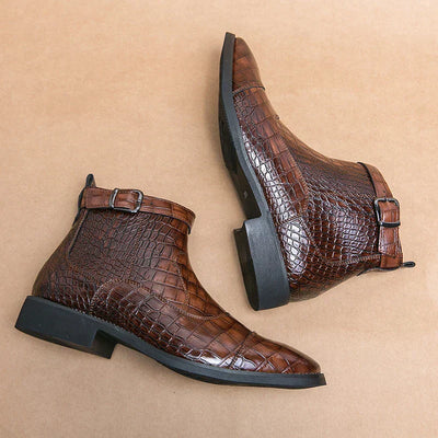 Dylan | Stiefeletten mit Schnalle aus leder