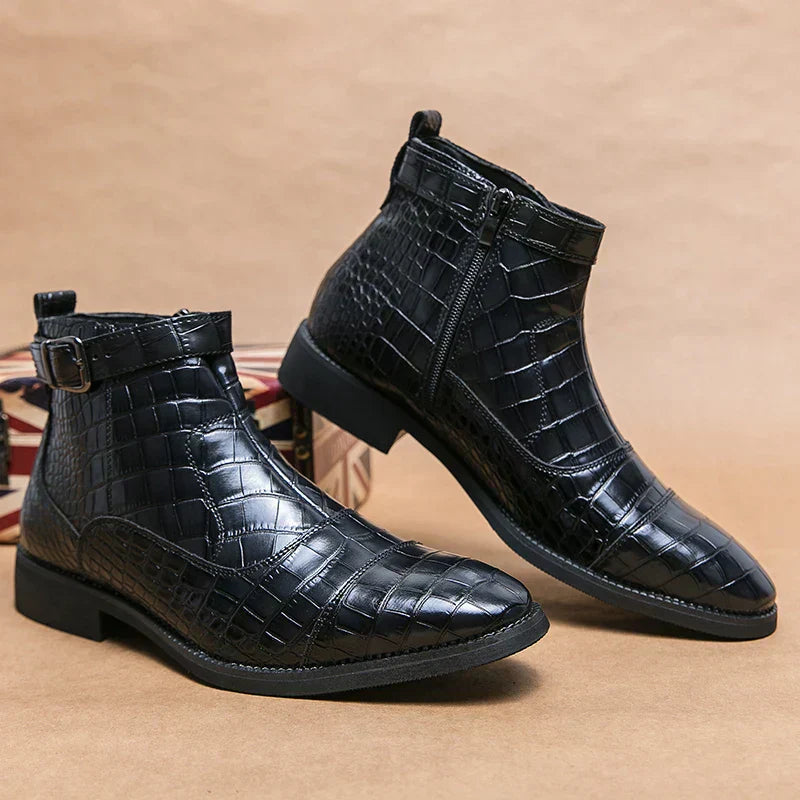 Dylan | Stiefeletten mit Schnalle aus leder