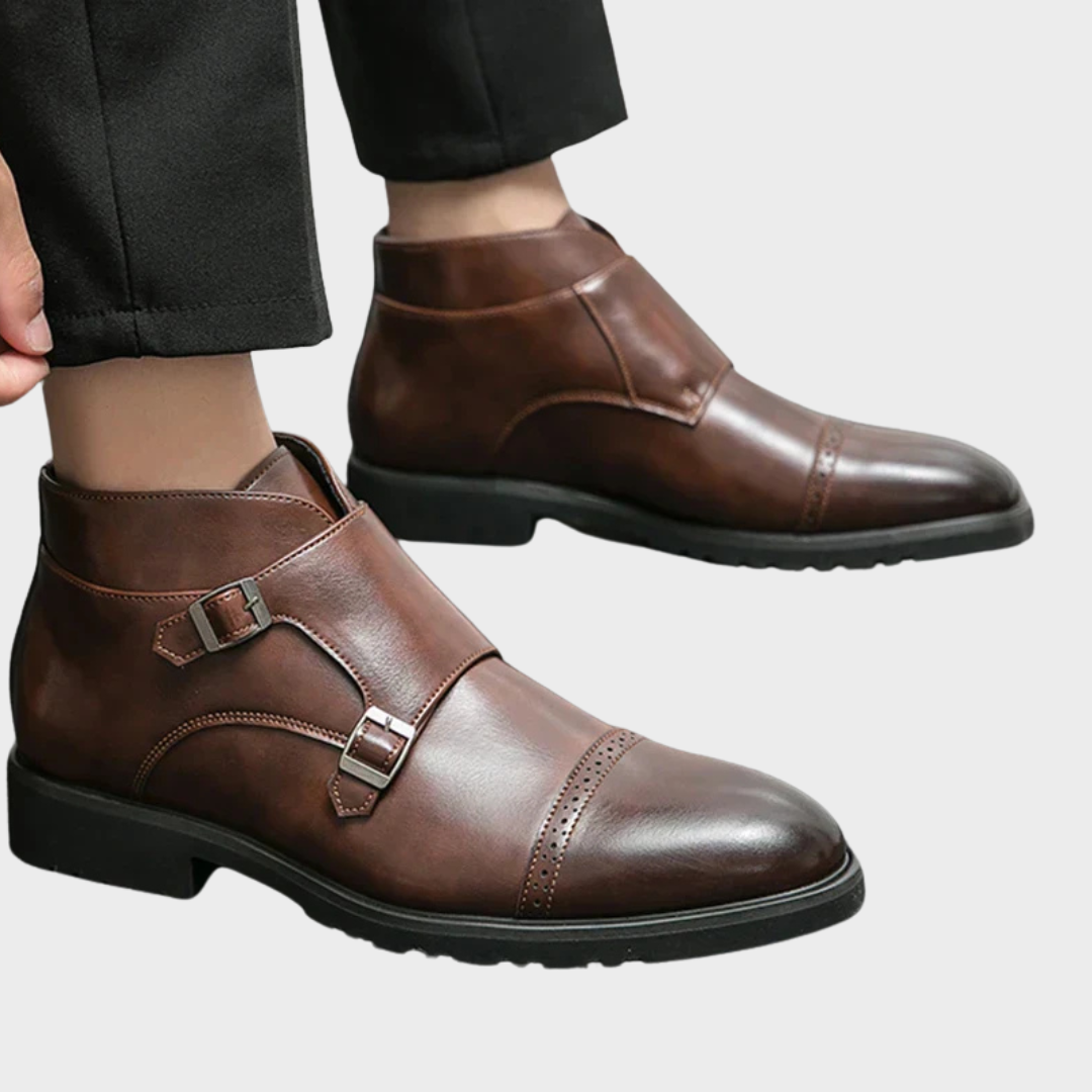 Parker | Leder Doppel-Monk-strap Stiefel