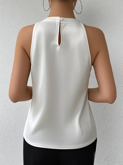 Cerys – Elegante Armellose Bluse Aus Polyamid