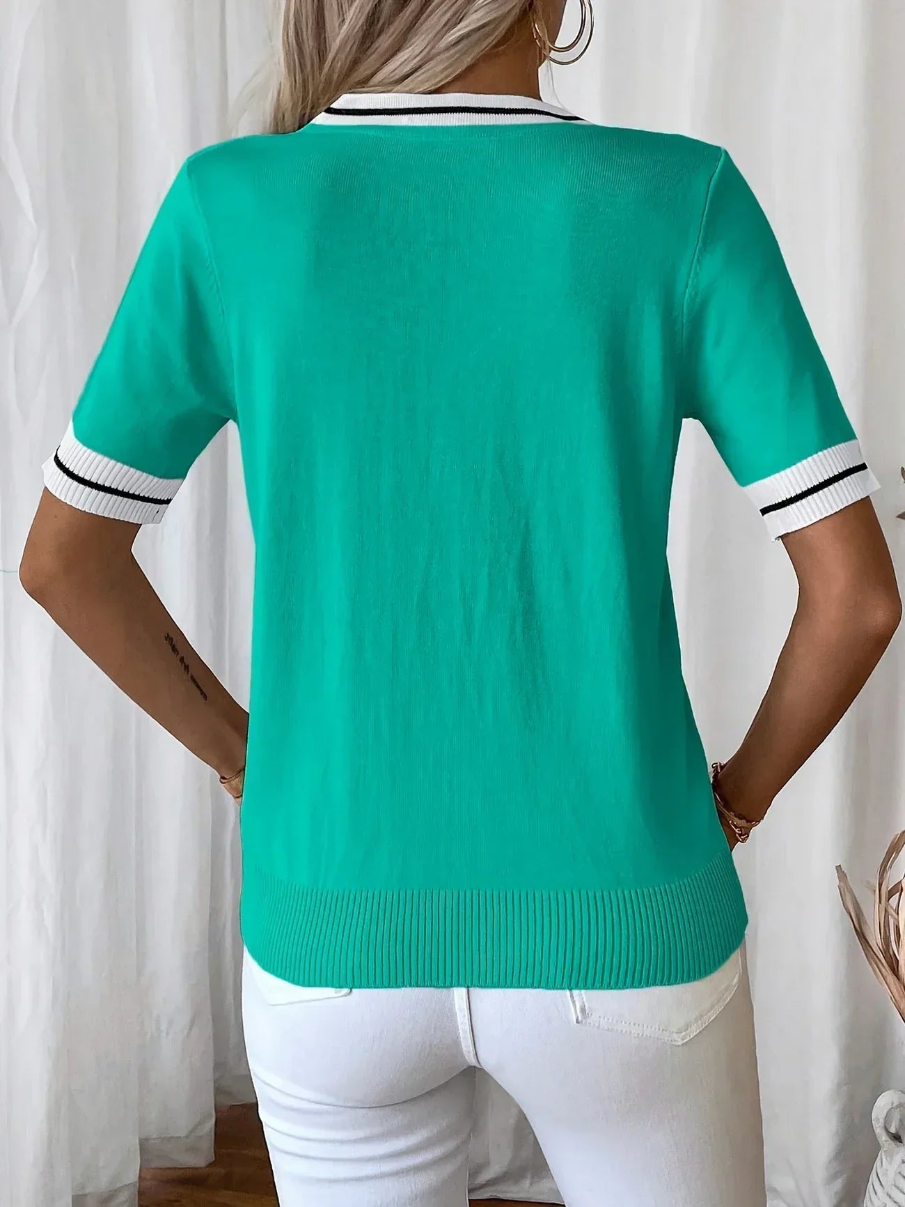 Brunella - Eleganz V-Ausschnitt Strick Oberteil