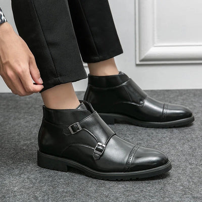Parker | Leder Doppel-Monk-strap Stiefel