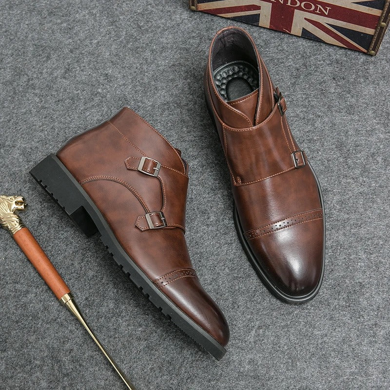 Parker | Leder Doppel-Monk-strap Stiefel