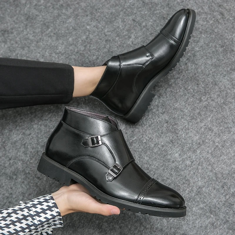 Parker | Leder Doppel-Monk-strap Stiefel